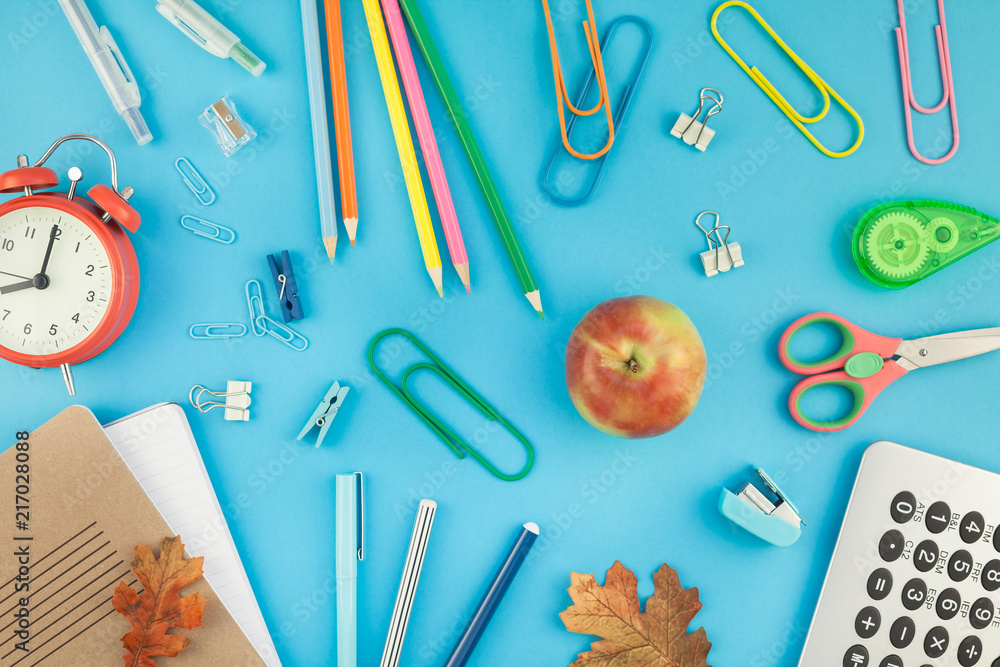 Top view back to school concept Top view back to school concept
