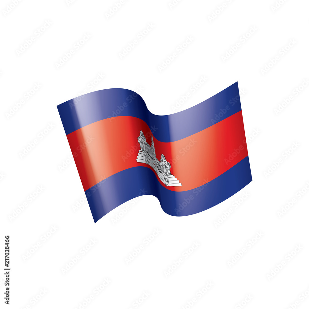Cambodia flag, vector illustration on a white background Cambodia flag, vector illustration on a white background