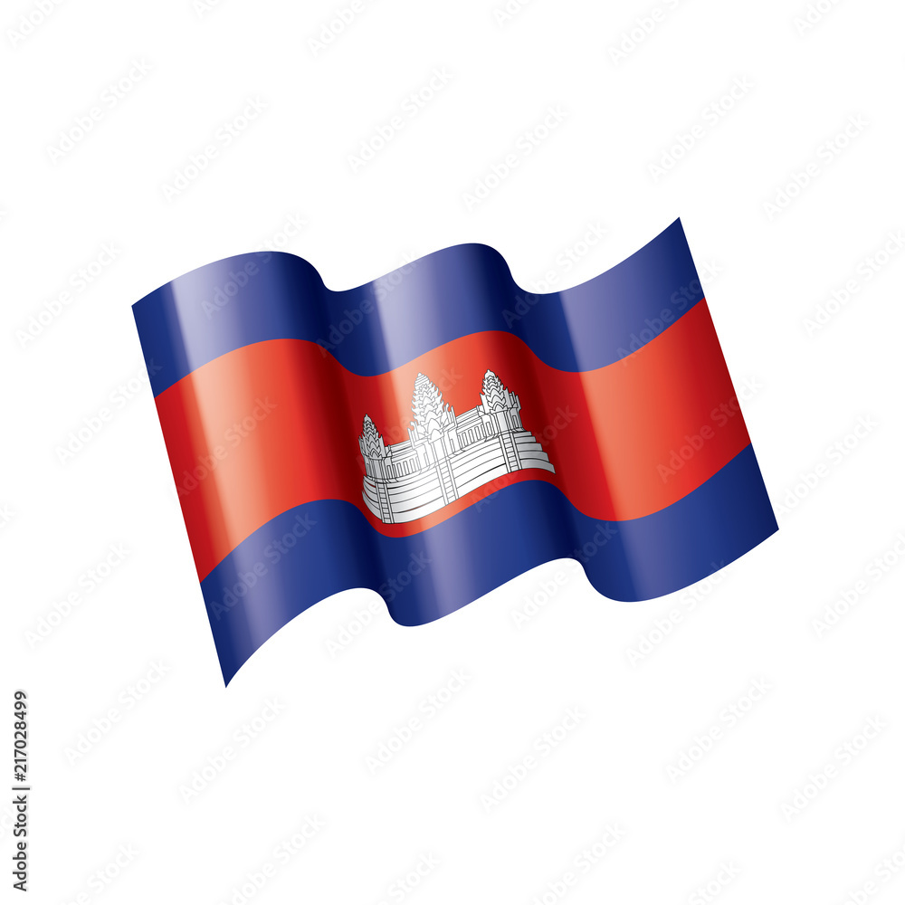 Cambodia flag, vector illustration on a white background Cambodia flag, vector illustration on a white background