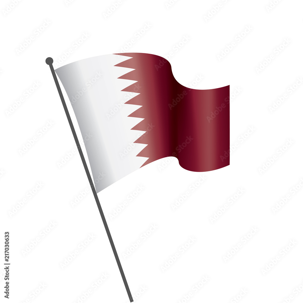 Obraz premium Qatar flag, vector illustration on a white background