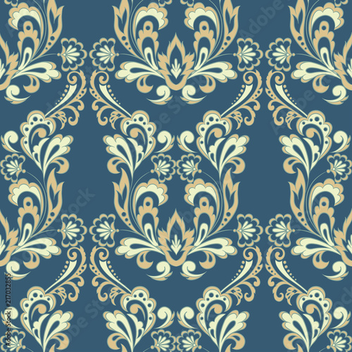 Seamless floral vintage background. Vector background for textile design. Wallpaper, background, baroque pattern