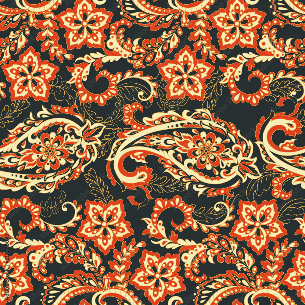 Paisley seamless pattern.  Indian ornament 
