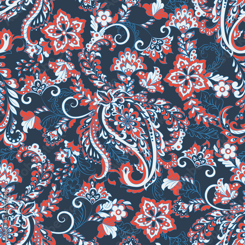 paisley seamless Vector pattern. batik style background