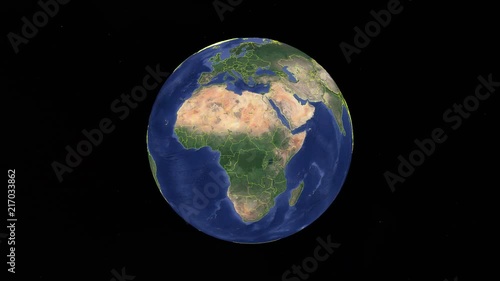 Sri Lanka with flag. 3d earth in space - zoom in Sri Lanka outer, created using ultra high res NASA