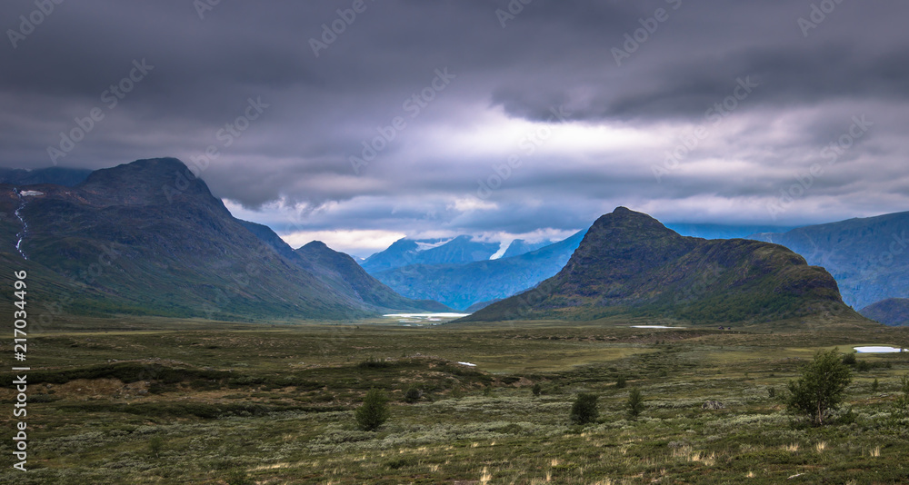 Jotunheimen National Park - July 30, 2018: Wild landscape of Jotunheimen National Park, Norway Jotunheimen National Park - July 30, 2018: Wild landscape of Jotunheimen National Park, Norway