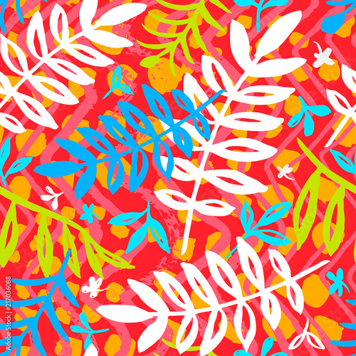 Ethnic exotic batik tropical seamless pattern. Abstract coroful summer time decoration
