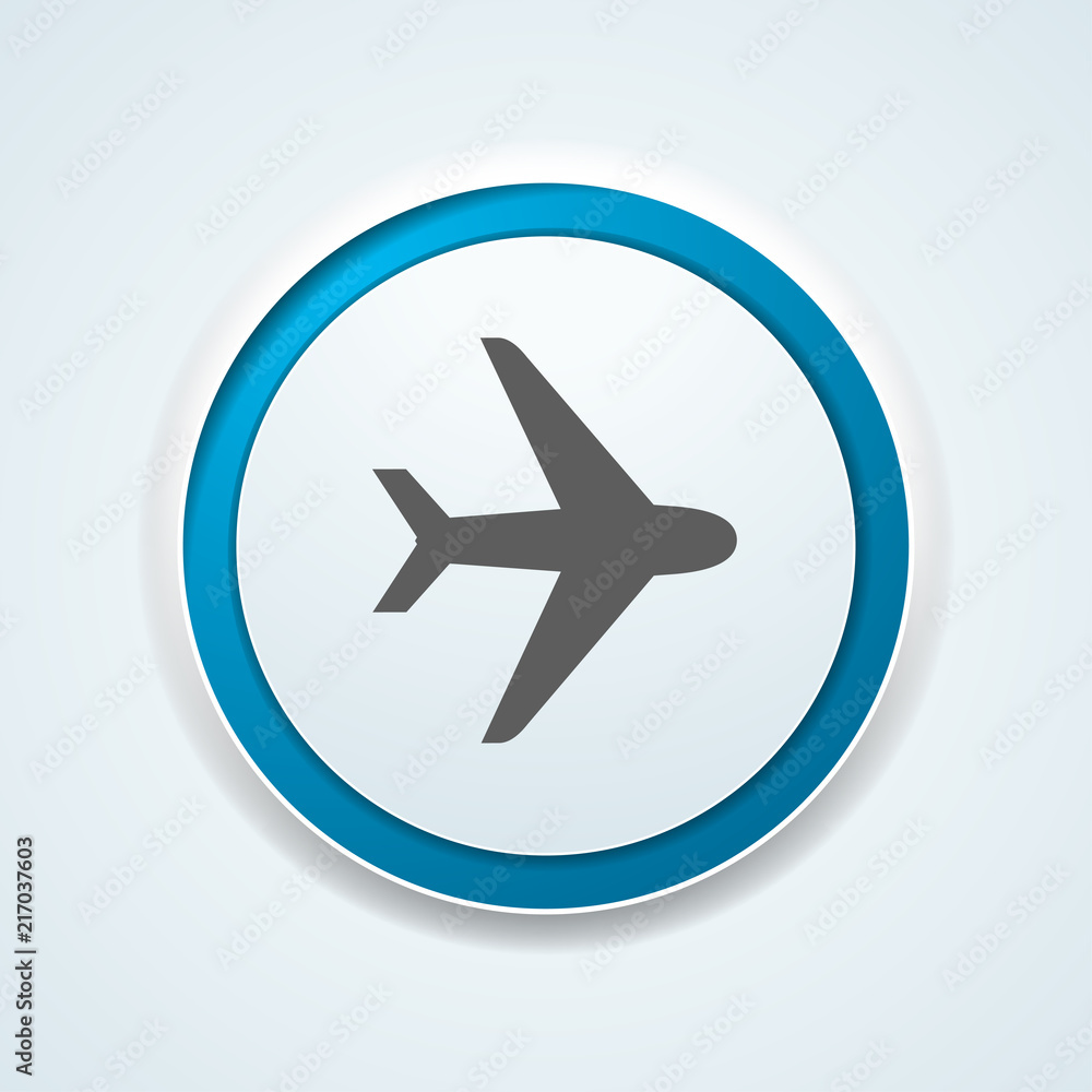 Airplane button illustration