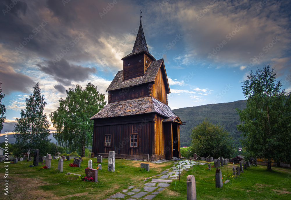Torpo Stave Church - July 30, 2018: The Torpo Stave Church in Norway Torpo Stave Church - July 30, 2018: The Torpo Stave Church in Norway