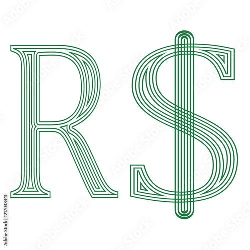 Real Brazil currency symbol vector illustration photo