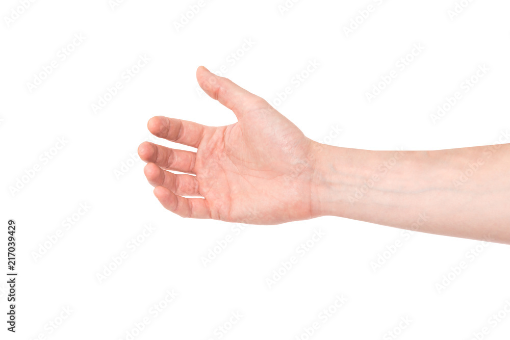Hand holding something isolated on white background Hand holding something isolated on white background