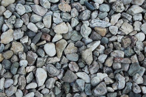Crushed aggregate. Texture of crushed grey stone.