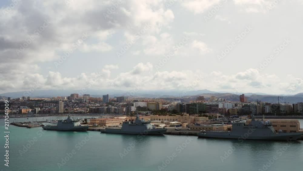 Las Palmas, Gran Canaria. Cityscape showing town from the sea. Las Palmas, Gran Canaria. Cityscape showing town from the sea.