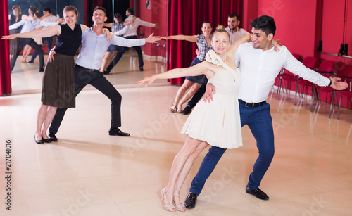 People practicing passionate samba