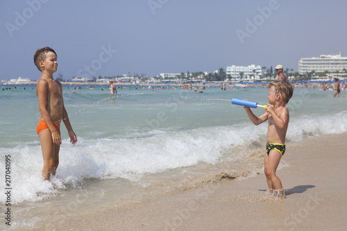 Brothers on the beach in Ayia Napa