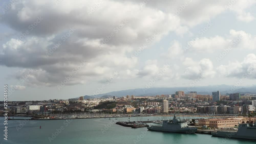 Las Palmas, Gran Canaria. Cityscape showing town from the sea. Las Palmas, Gran Canaria. Cityscape showing town from the sea.