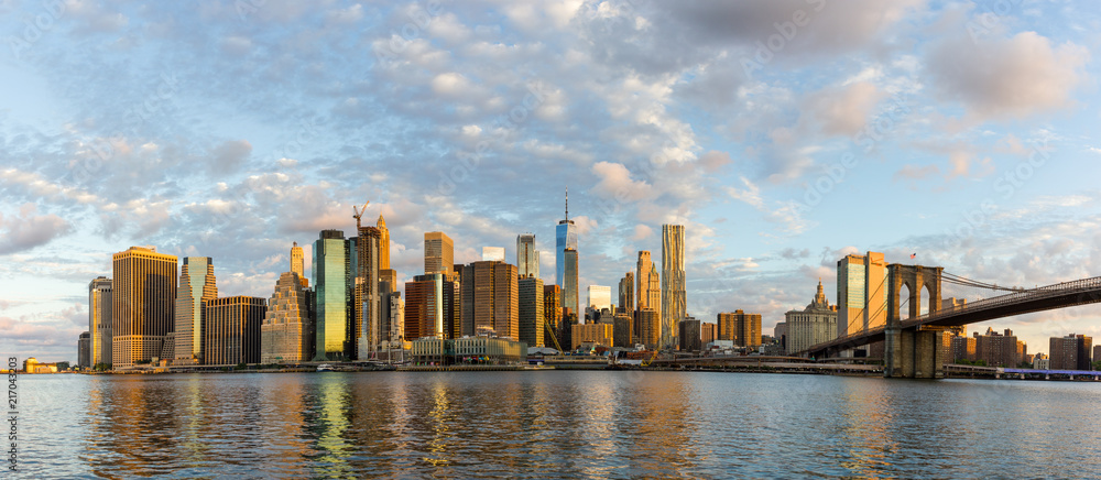 Manhattan skyline at sunrise