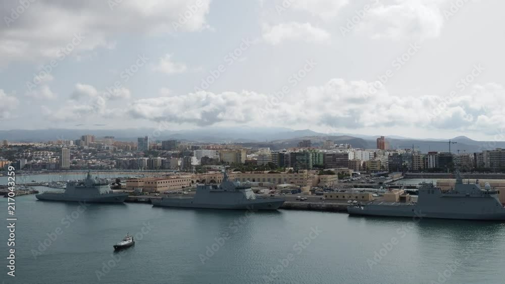 Las Palmas, Gran Canaria. Cityscape showing town from the sea. Las Palmas, Gran Canaria. Cityscape showing town from the sea.
