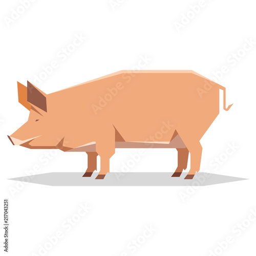 Flat geometric Tamworth pig