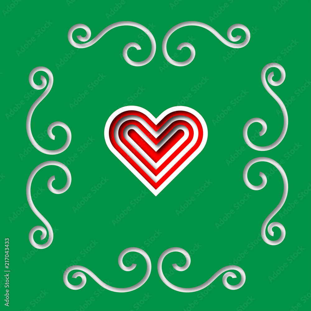heart papercut red and white with veins heart papercut red and white with veins