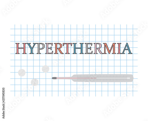 Hyperthermia word on checkered paper sheet- vector illustration