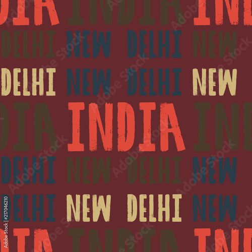 New Delhi, India seamless pattern