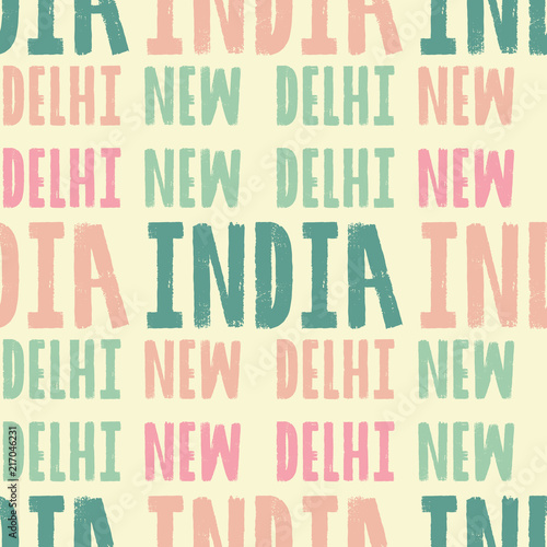 New Delhi, India seamless pattern