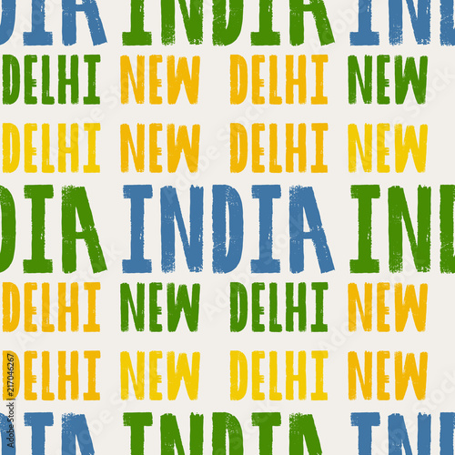 New Delhi, India seamless pattern