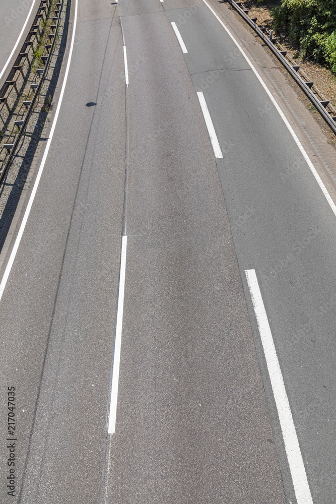 aerial of empty highway with road markings aerial of empty highway with road markings