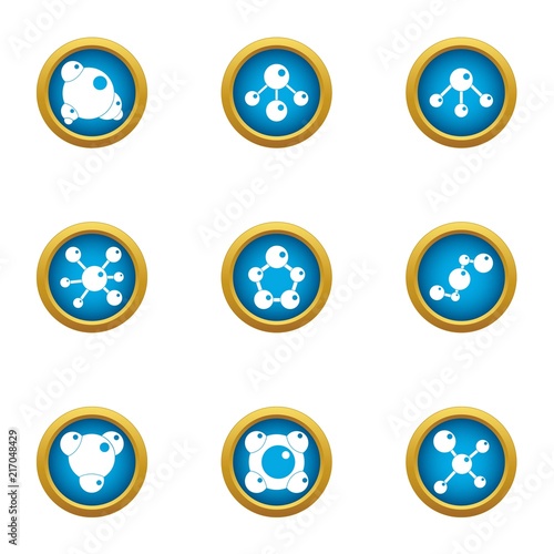 Chemical knowledge icons set. Flat set of 9 chemical knowledge vector icons for web isolated on white background