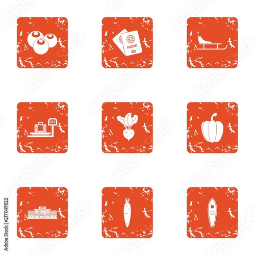 Smuggling icons set. Grunge set of 9 smuggling vector icons for web isolated on white background