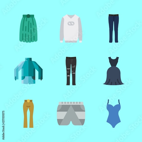 9 clothes icons set