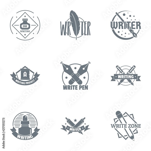 Novelist logo set. Simple set of 9 novelist vector logo for web isolated on white background