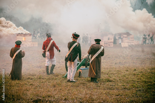 Canvas Print Reconstruction of the battle of the war of 1812