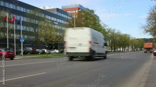 Traffic on the street. Timelapse photo