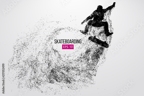 Silhouette of a skateboarder. Vector illustration