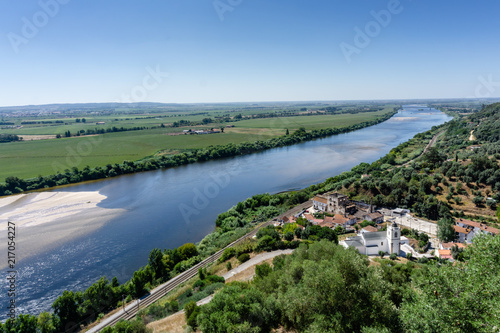 View of Tagus river from Portas do Sol garden in Santarem, Ribatejo,  Portugal