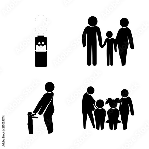 nature vector icons set. watery, hug to the mother and family in this set