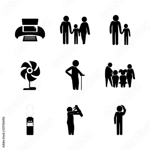 nature icons set. dust, path, endoscopy and outdoor graphic works
