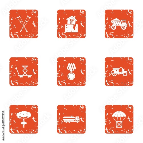 Strengthen the structure icons set. Grunge set of 9 strengthen the structure vector icons for web isolated on white background