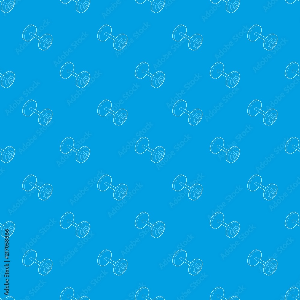 Barbell pattern vector seamless blue repeat for any use