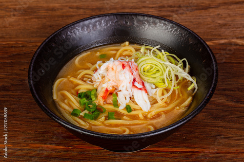 Japanese miso soup with crab