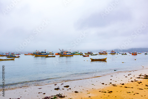 Caleta de pescadores sur de Chile
