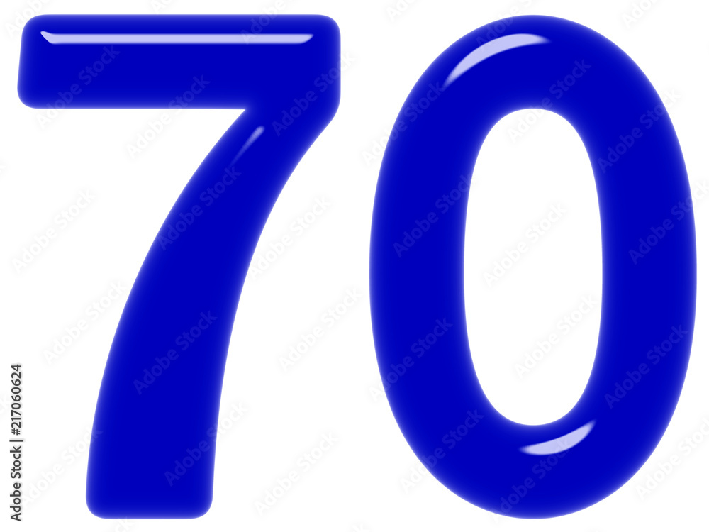 Numeral 70, seventy, isolated on white background, 3d render Numeral 70, seventy, isolated on white background, 3d render