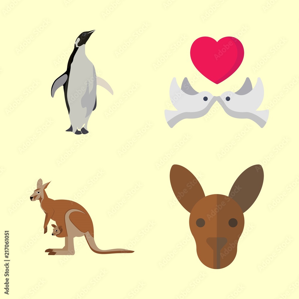 Fototapeta premium animals icons set. birds, swim, white and affection graphic works