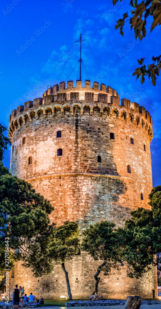 White Tower of Thessaloniki, at dusk hour