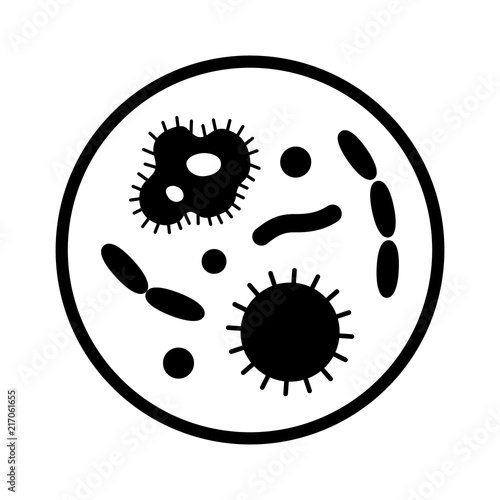 Germs, pathogenic bacteria, or viruses flat vector icon for science research apps and websites 