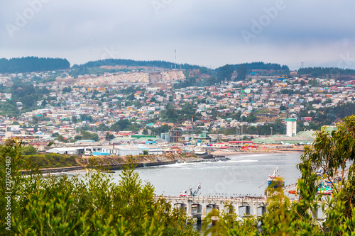 Vista puerto Coronel sur de Chile