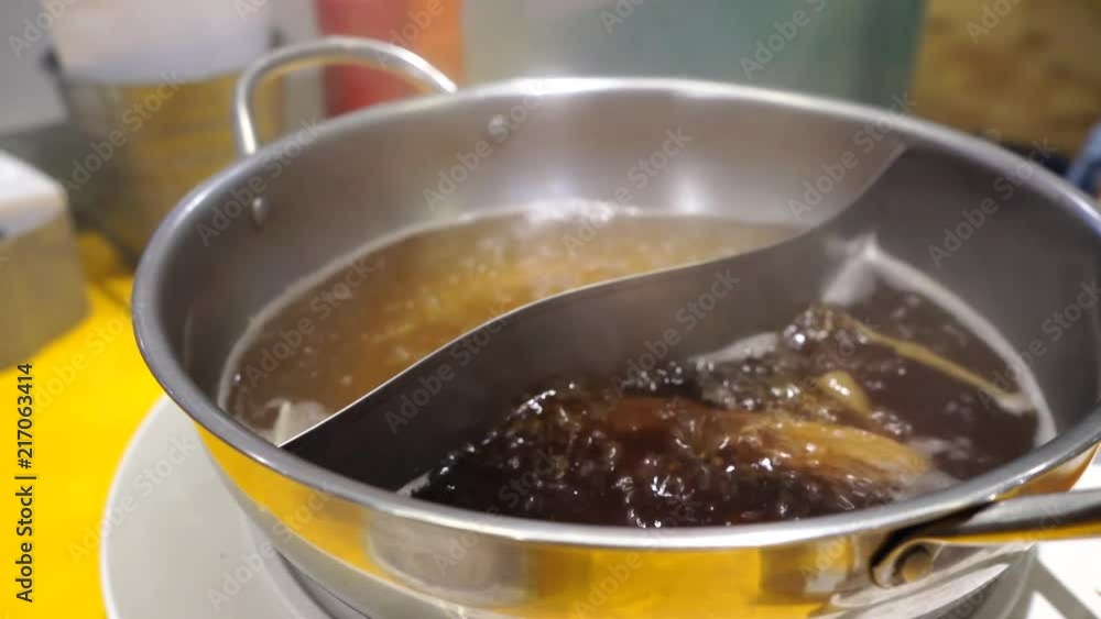 korean style bbq Sliced of fat meat on Brass Pan, Korean Wok Barbecue Bbq Grill Pan korean style bbq Sliced of fat meat on Brass Pan, Korean Wok Barbecue Bbq Grill Pan