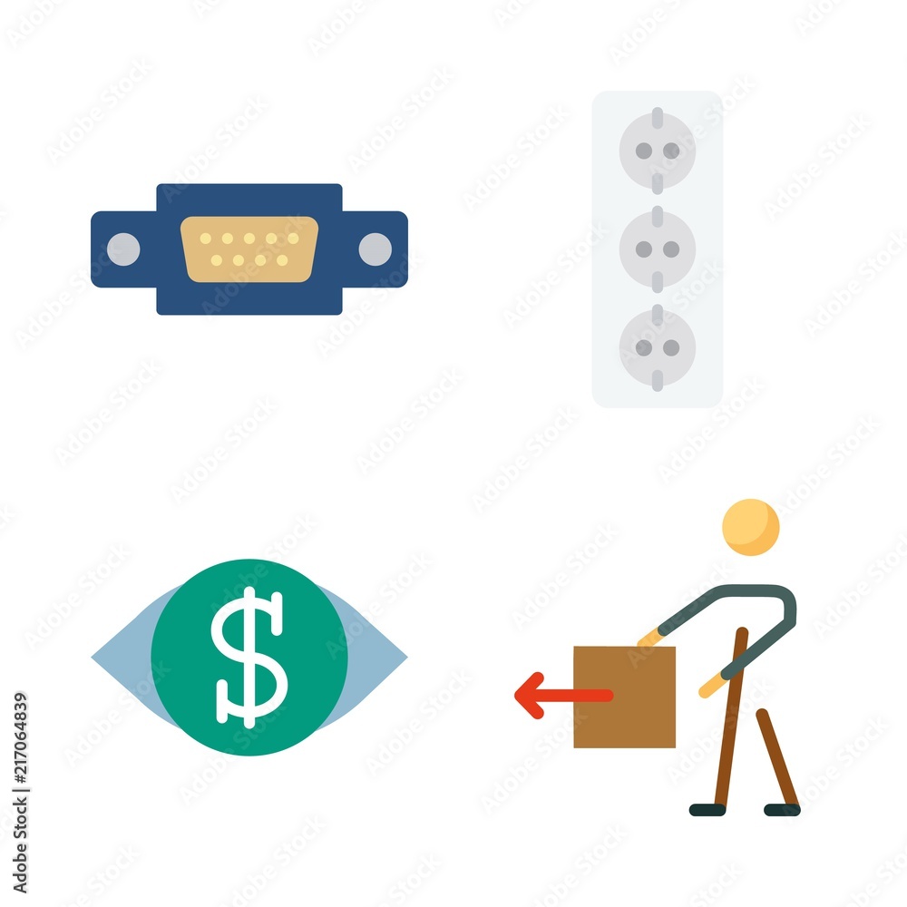 technology vector icons set. stick man, vision, vga and socket in this set technology vector icons set. stick man, vision, vga and socket in this set