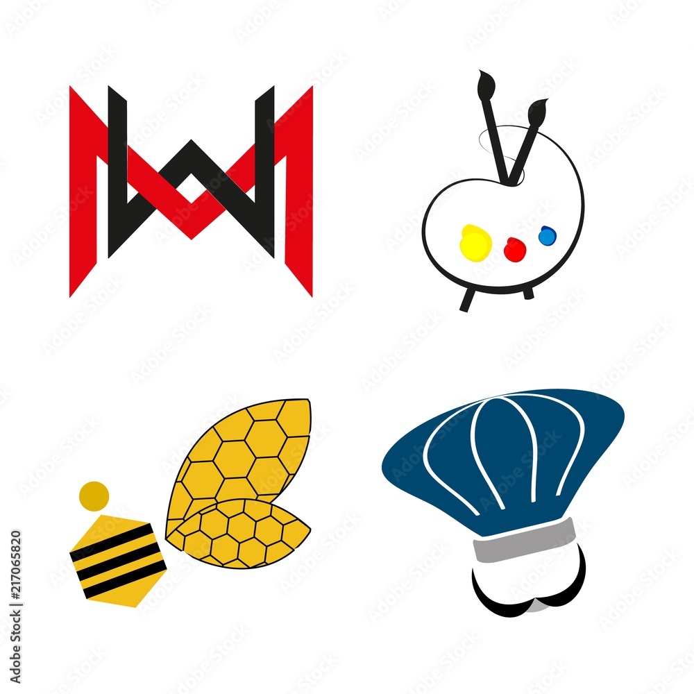 logo vector icons set. honey farm logo, art gallery logo, restaurant ...